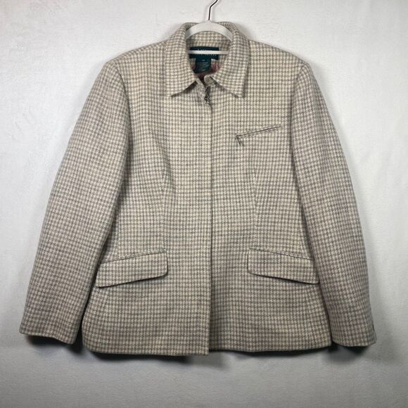 Lauren Ralph Lauren 100% Wool Houndstooth Jacket – Size 14 - Picture 1 of 12